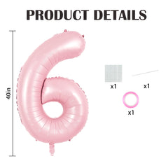 TONIFUL foil pink number balloon with shiny, reusable decor for photos.