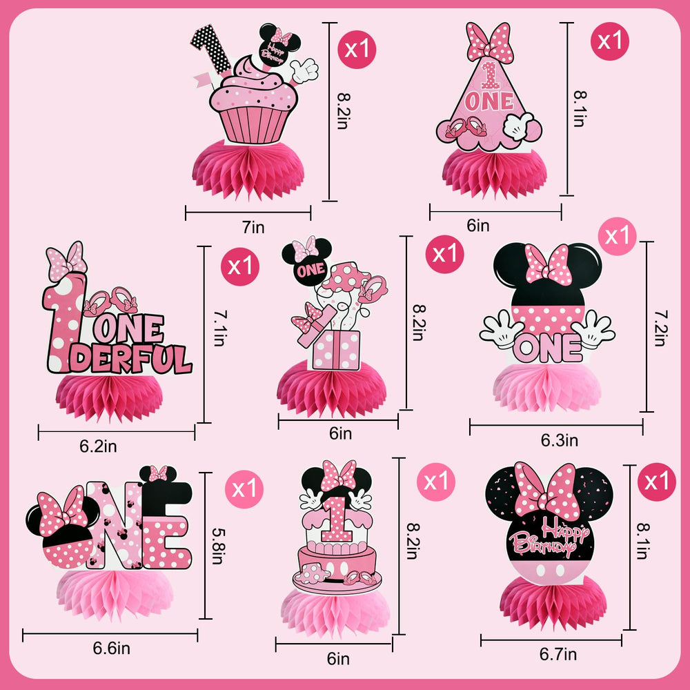TONIFUL pink mouse table topper decor for kid-friendly party styling.