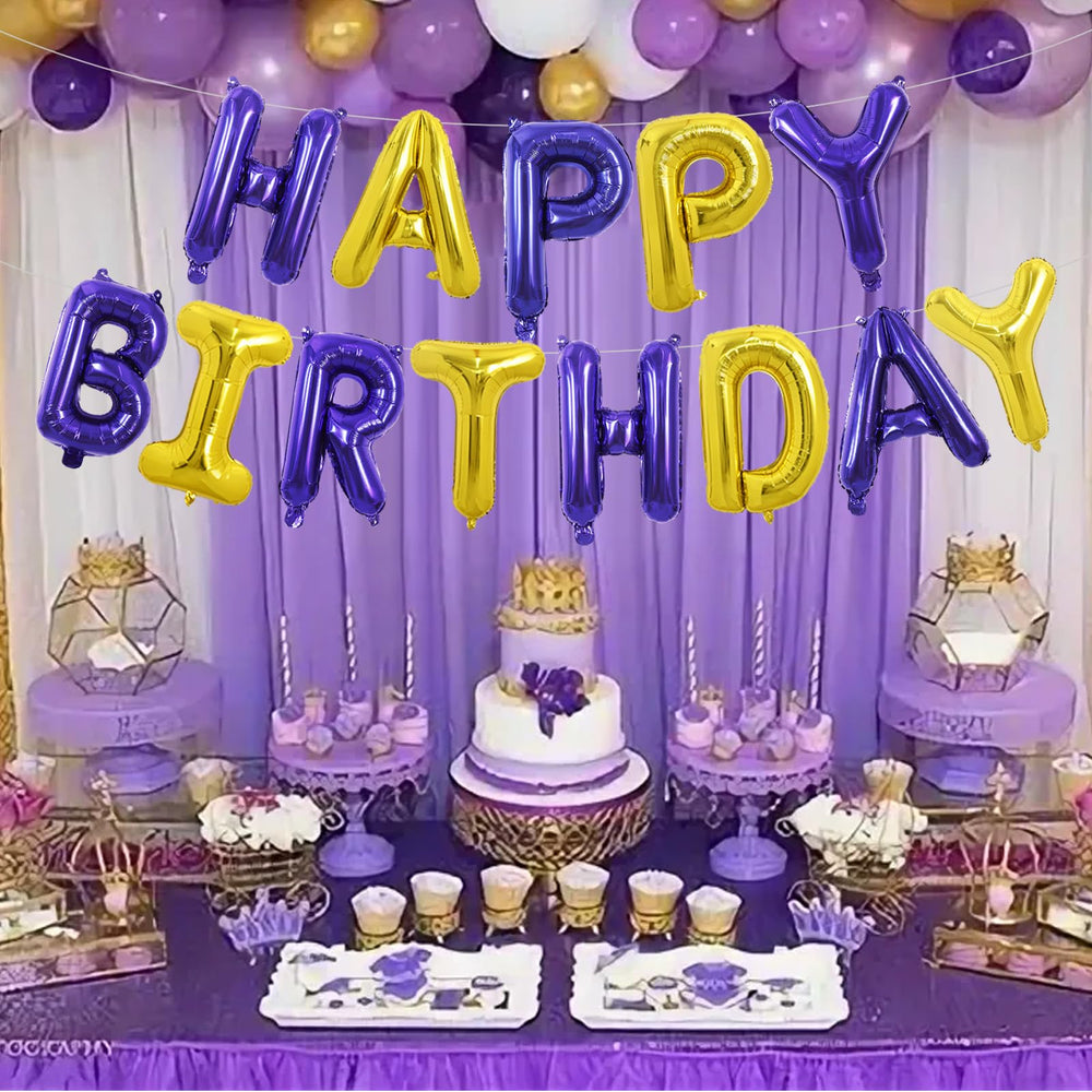 TONIFUL purple-gold foil letters for a bold birthday wall display.