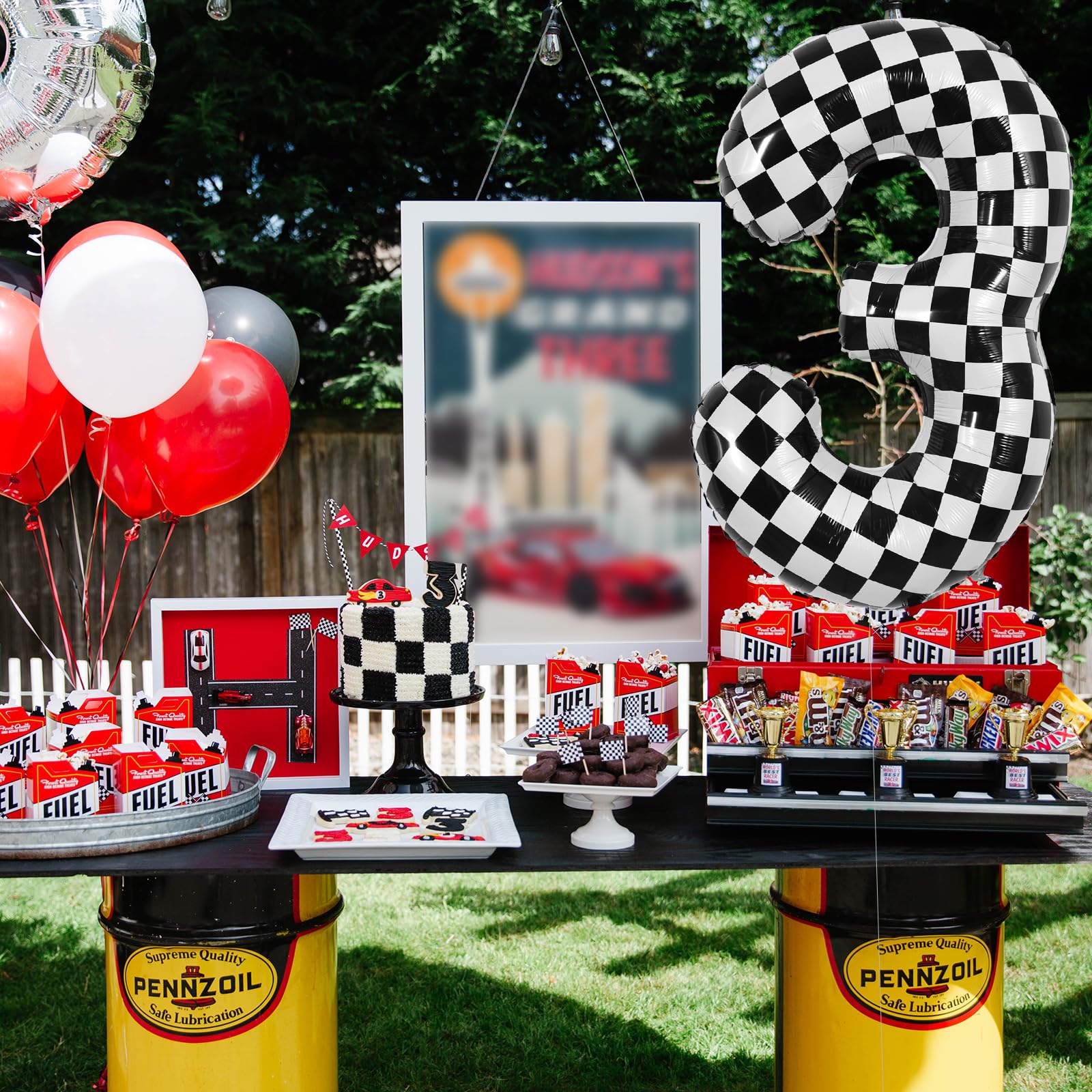 TONIFUL racing-themed decor balloon enhances party ambiance and photo ops.