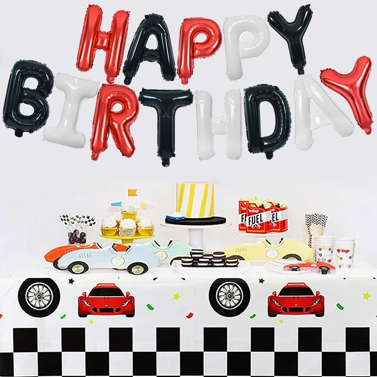 TONIFUL red, black, white color scheme enhances any birthday or event.