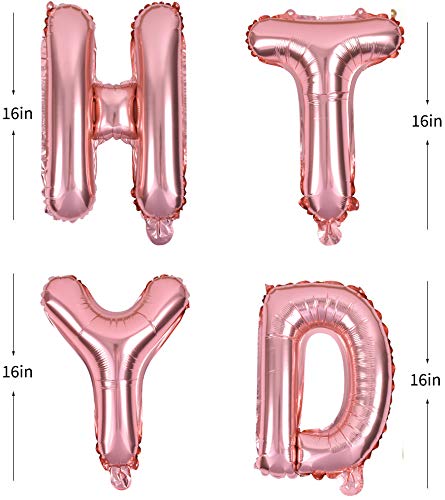 TONIFUL rose gold foil birthday balloons 16in create a festive photo backdrop