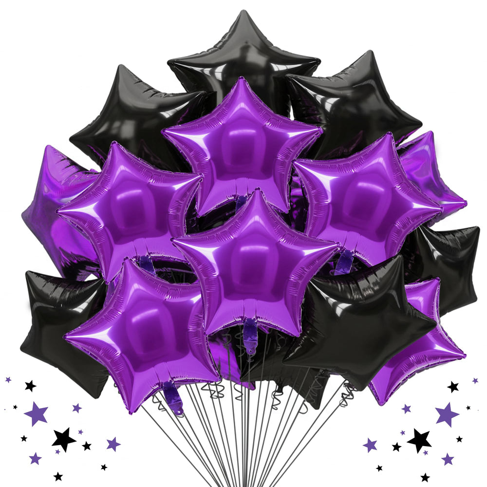 TONIFUL star foil balloon 18-inch purple black shines for festive decor.