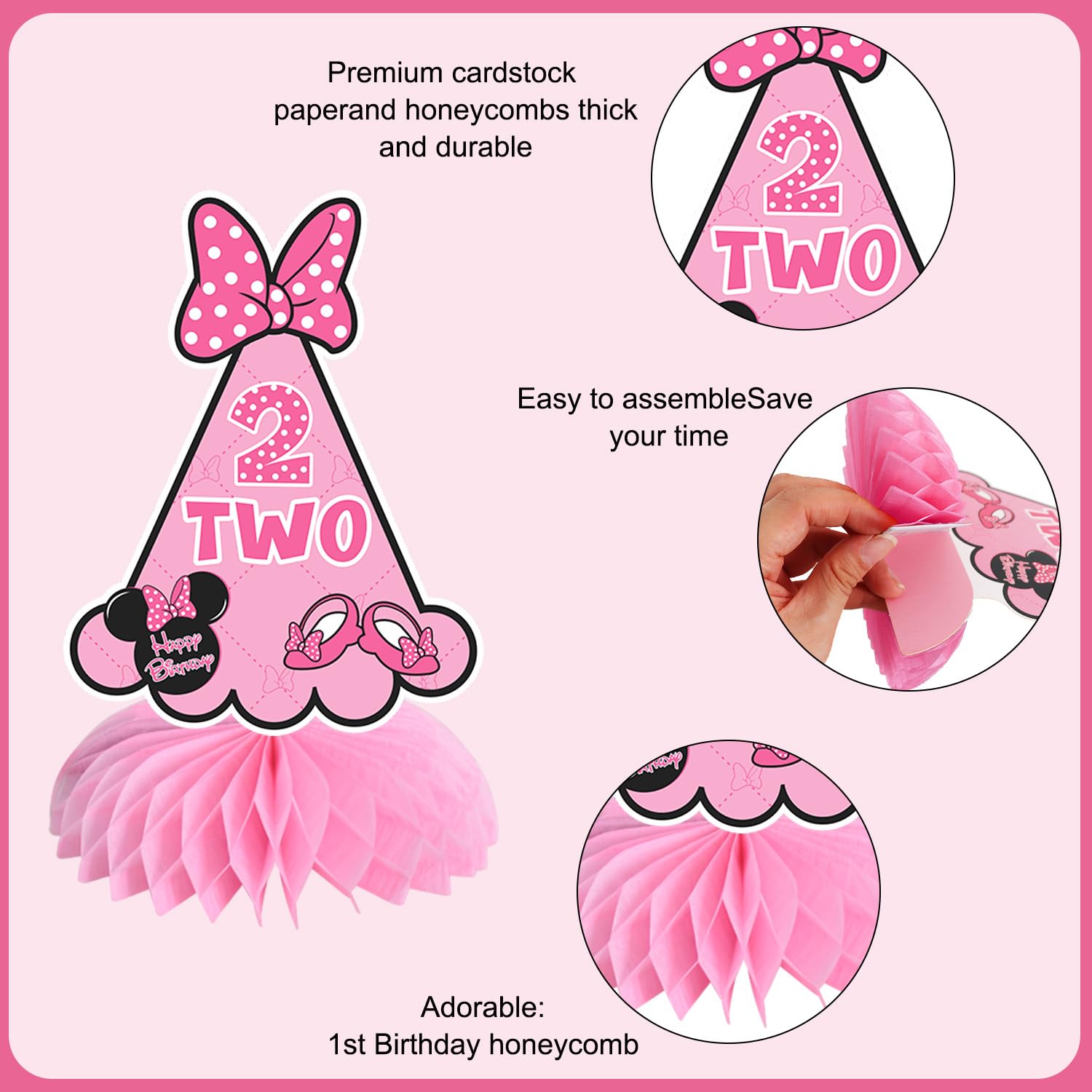 TONIFUL pink mouse cartoon illustration for chic tabletop decor