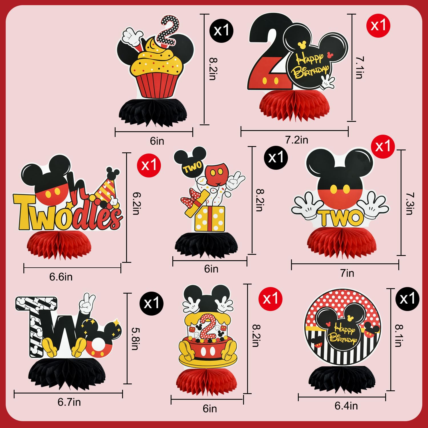 TONIFUL Two yellow mouse honeycomb centerpiece adds cheerful color to celebrations