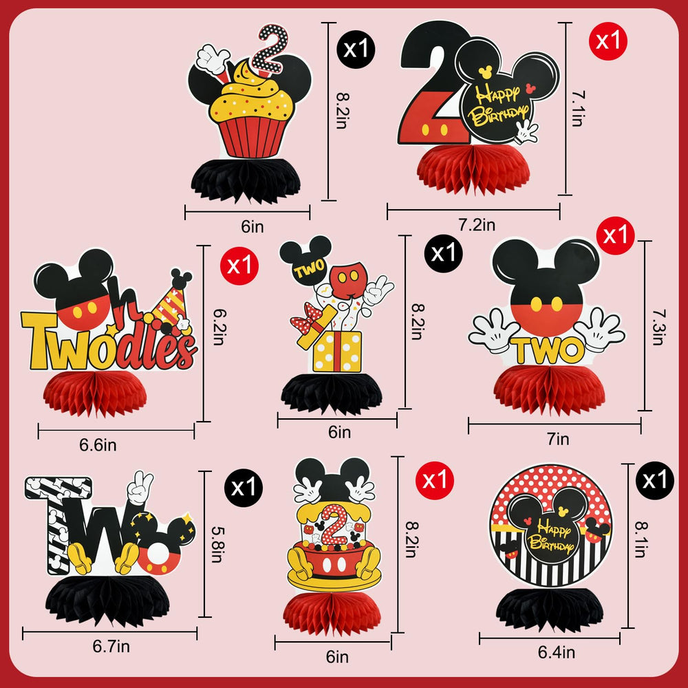 TONIFUL Two yellow mouse honeycomb centerpiece adds cheerful color to celebrations