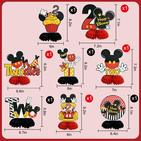 TONIFUL Two yellow mouse honeycomb centerpiece adds cheerful color to celebrations