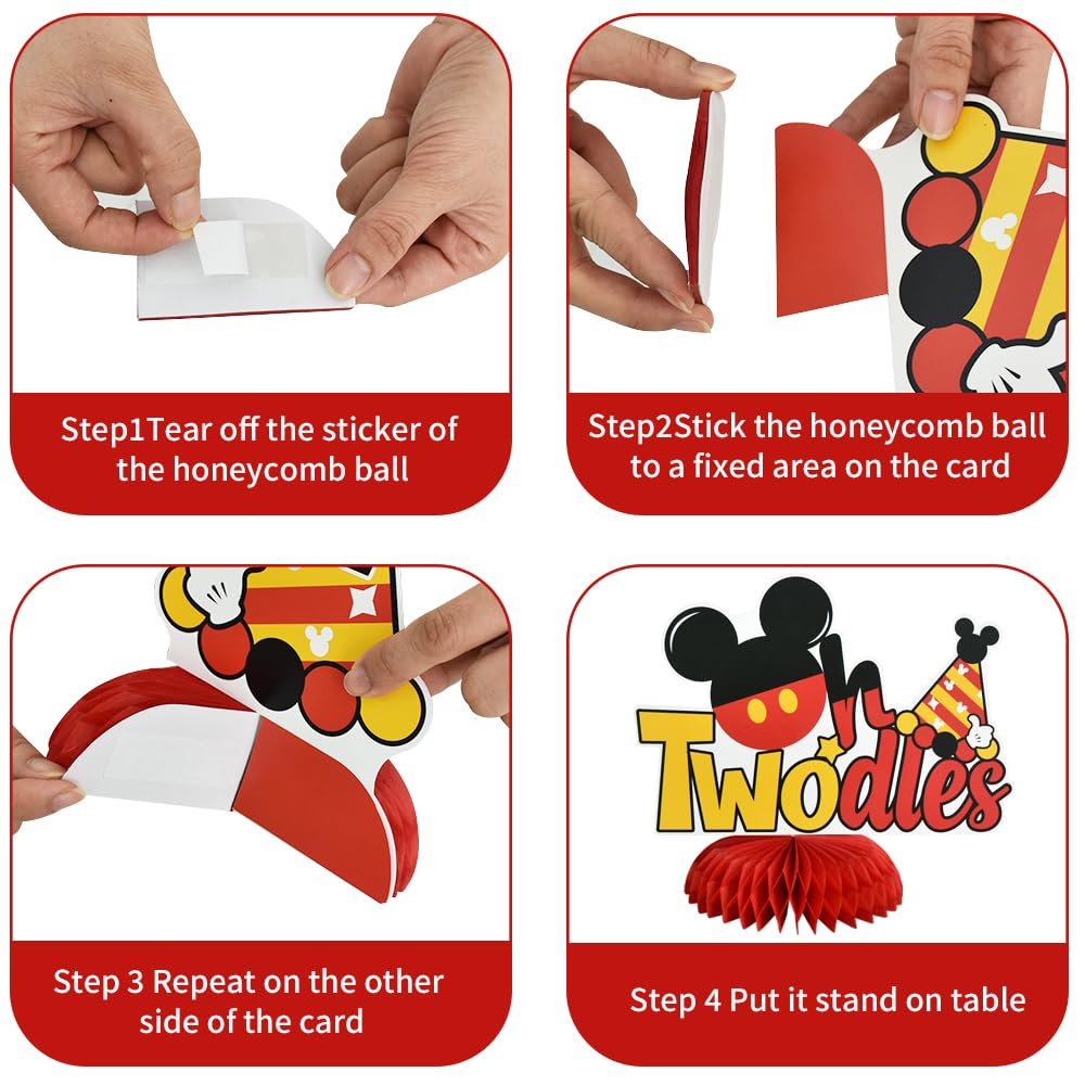 TONIFUL Two-theme table topper with a cute red mouse accent
