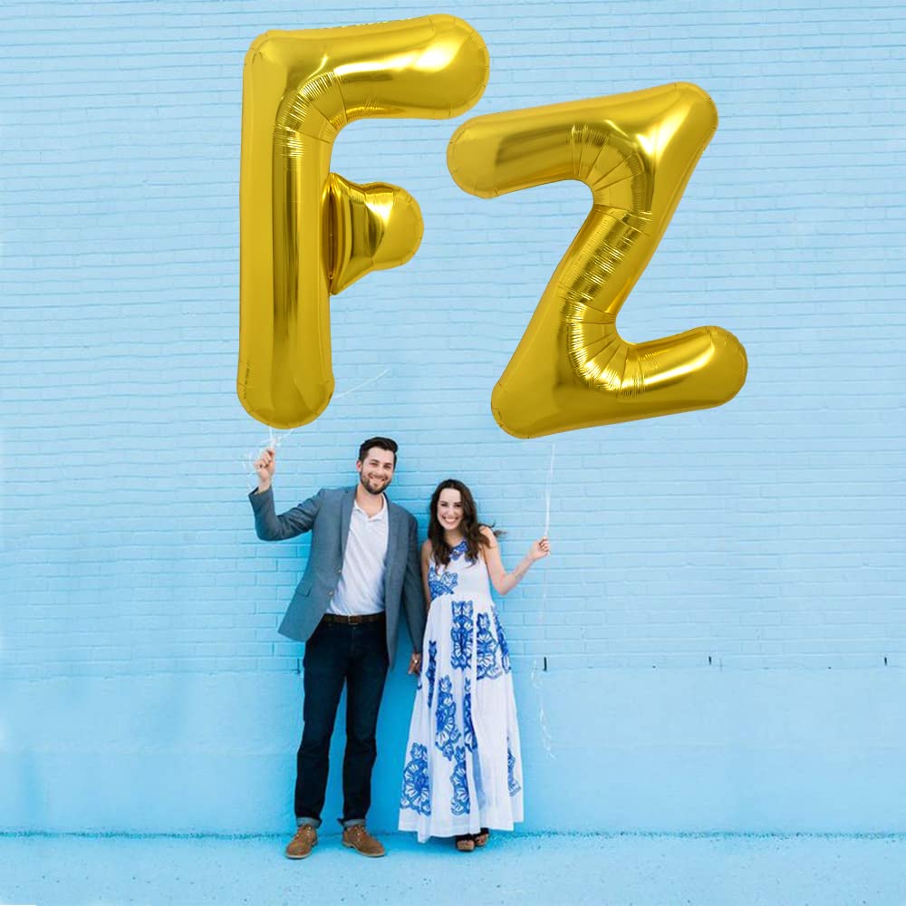 TONIFUL wedding or graduation decor with gold Z balloon