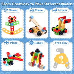 TONZE Kids Tool Set hammer promotes safe pounding during construction play.