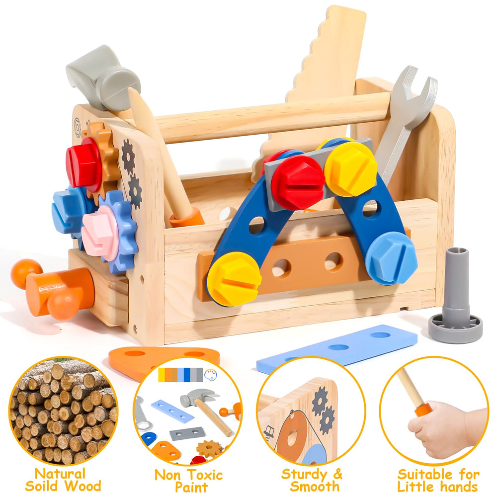 TONZE mini wooden saw offers safe, hands-on cutting-inspired exploration.
