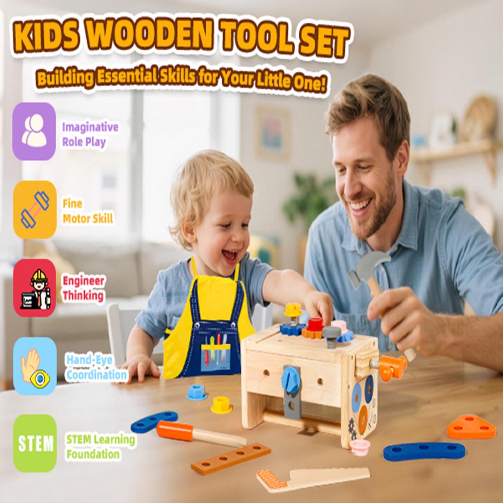 TONZE screwdriver and wrench set helps kids twist screws confidently.