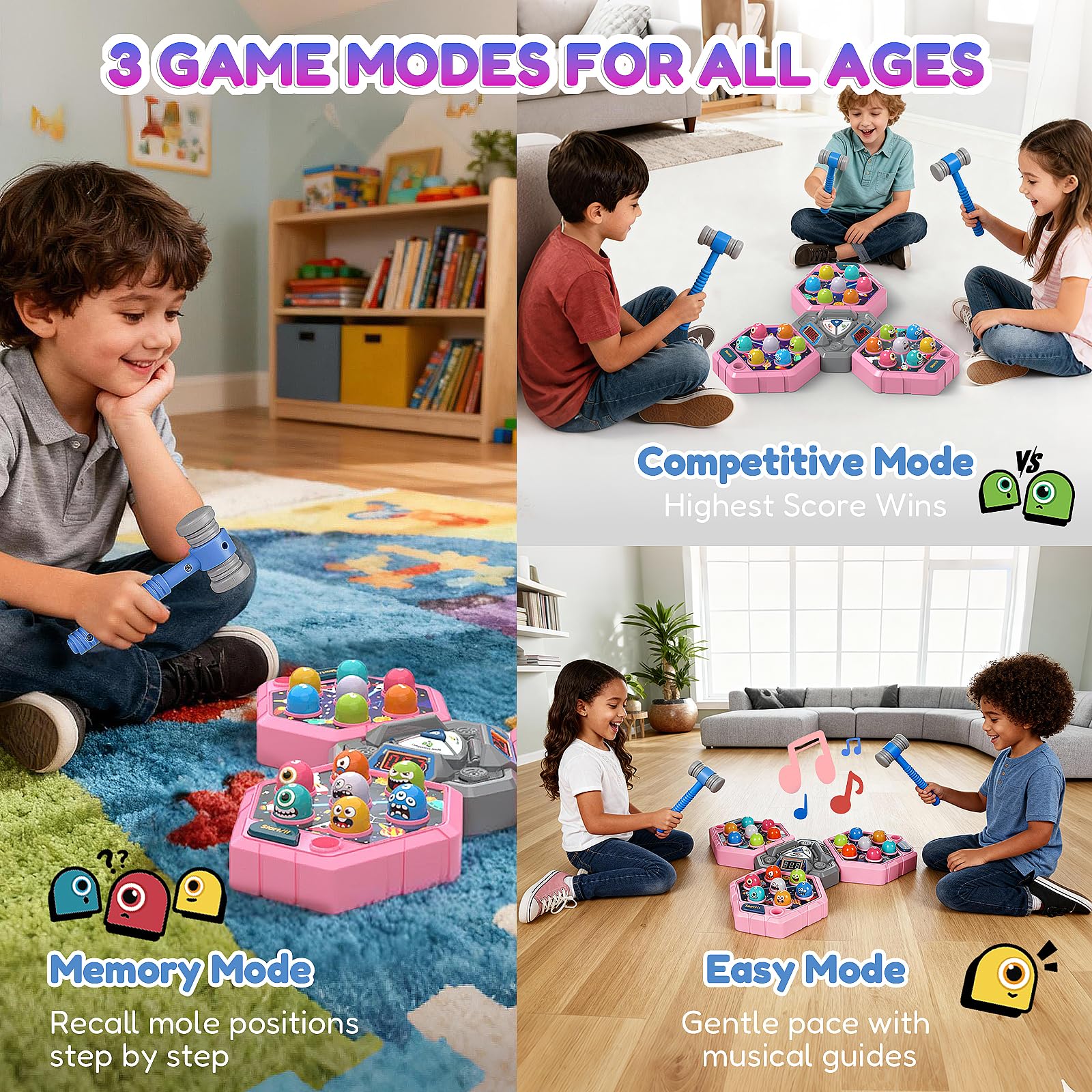 TooLion mole soft hammers ensure safe, comfortable play for little hands.