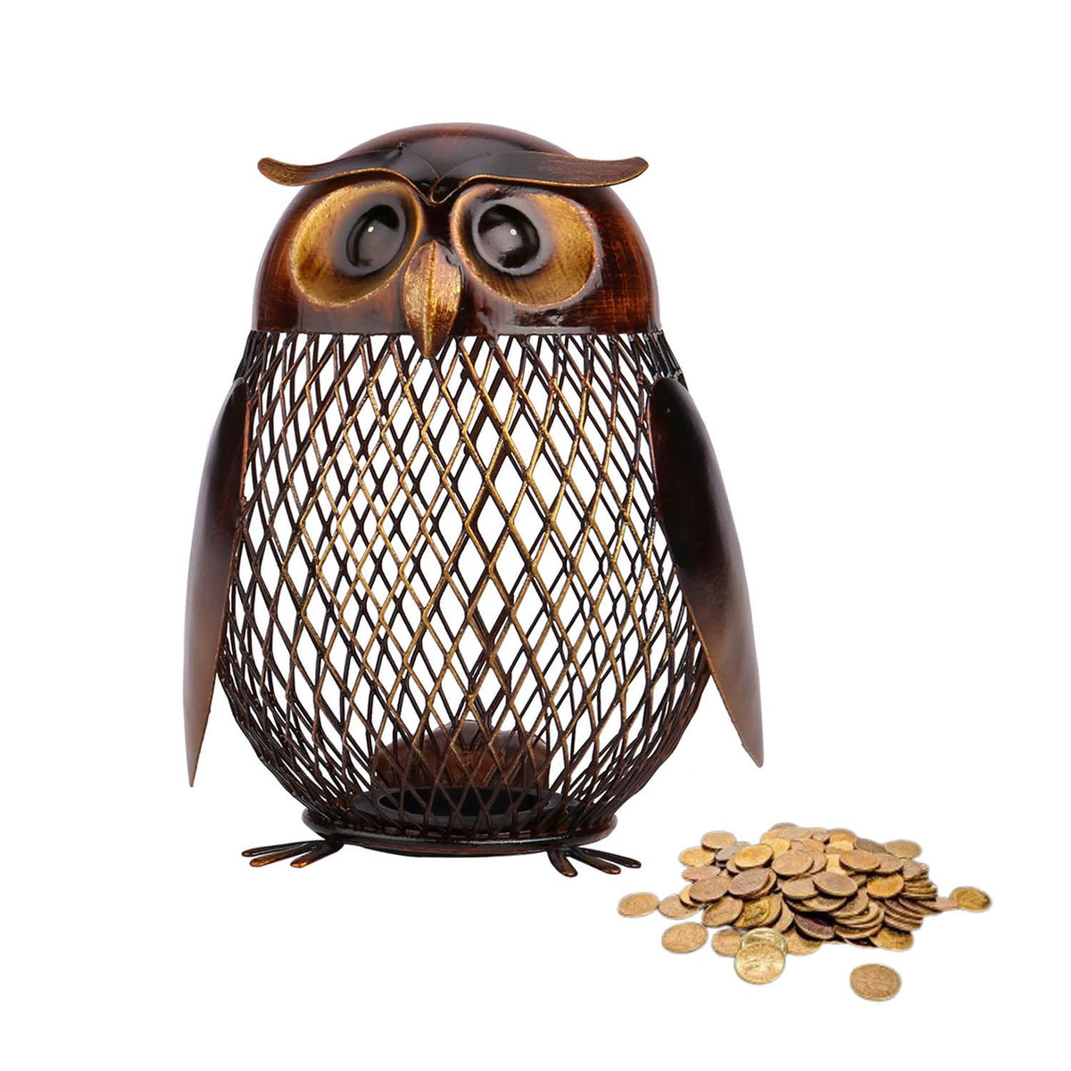 Tooarts Owl coin bank with mesh belly for visual savings