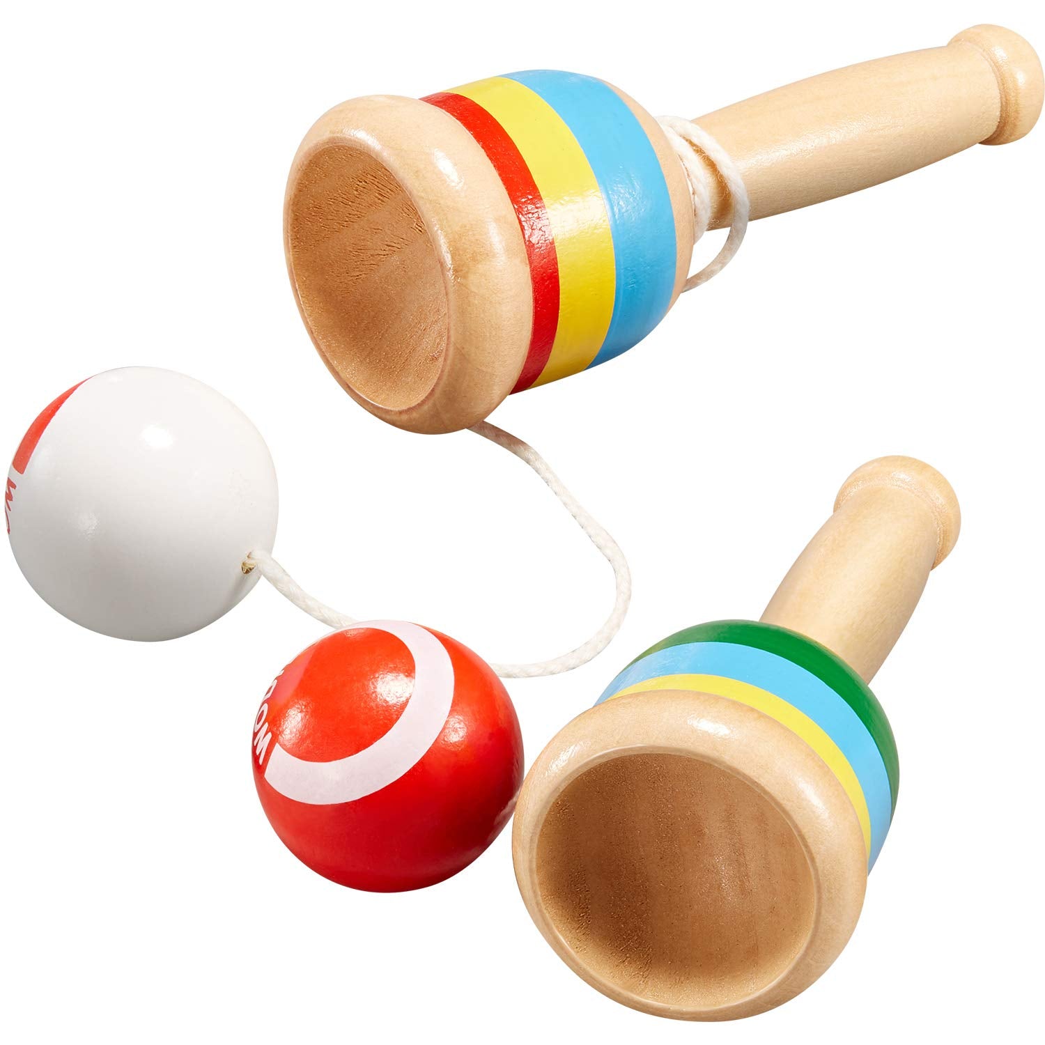 TOODOO wooden cup and ball with rope links for focused, skill-building practice.