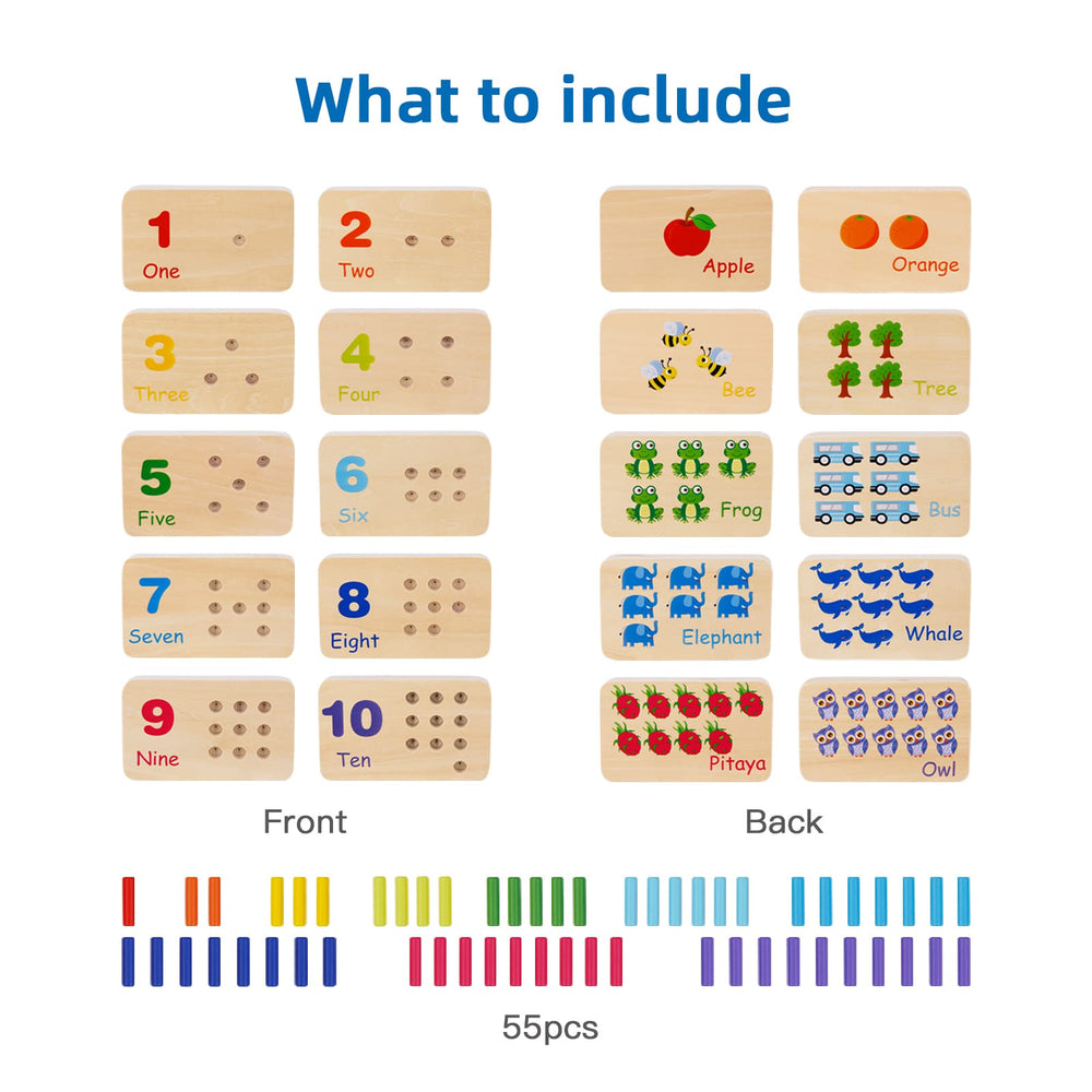 TOOKYLAND Counting pegs help develop early numeracy and fine motor skills.