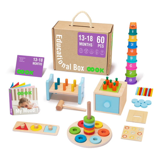 TOOKYLAND Montessori shape puzzle: engaging problem-solving play for tiny hands and growing spatial awareness