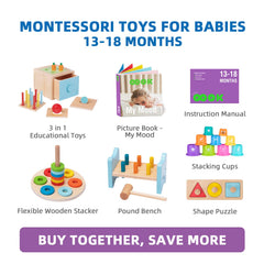 TOOKYLAND Montessori stacking cups: develop sorting skills and hand-eye coordination through gentle stacking
