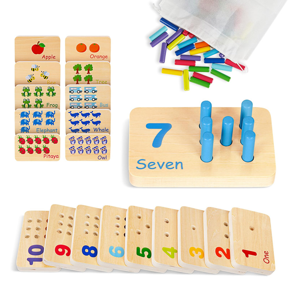 TOOKYLAND Peg Board Toddler Toy with colorful pegs for early math play.