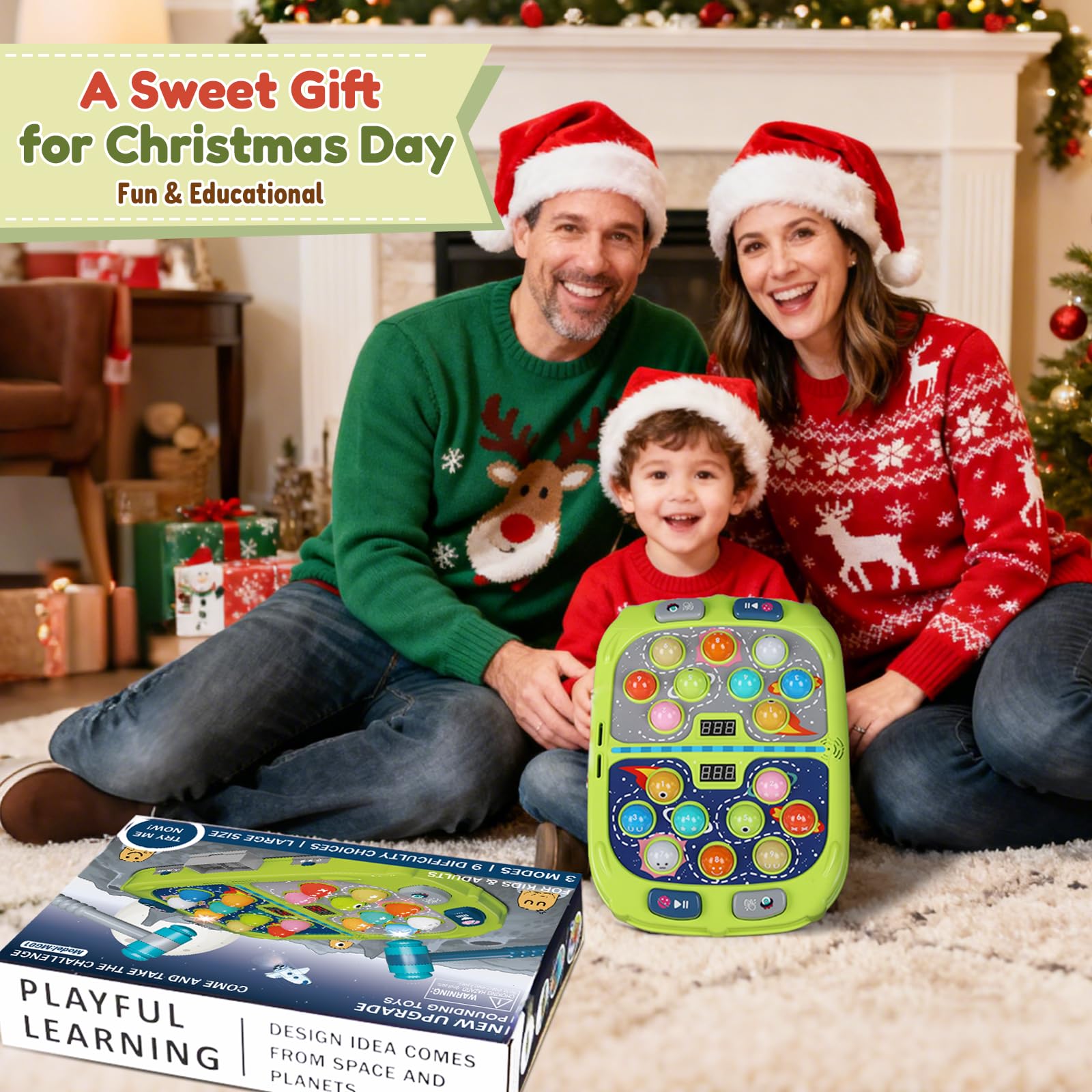 TooLion Whack Mole soft-tipped hammers reduce accident risk during play.