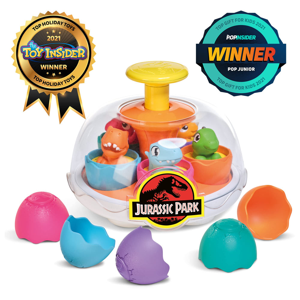 Toomies storage lid keeps the Dino Eggs set organized after playtime.
