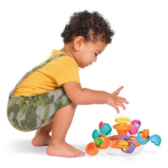 Toomies Spin and Hatch lever action demonstrates cause and effect for curious hands.