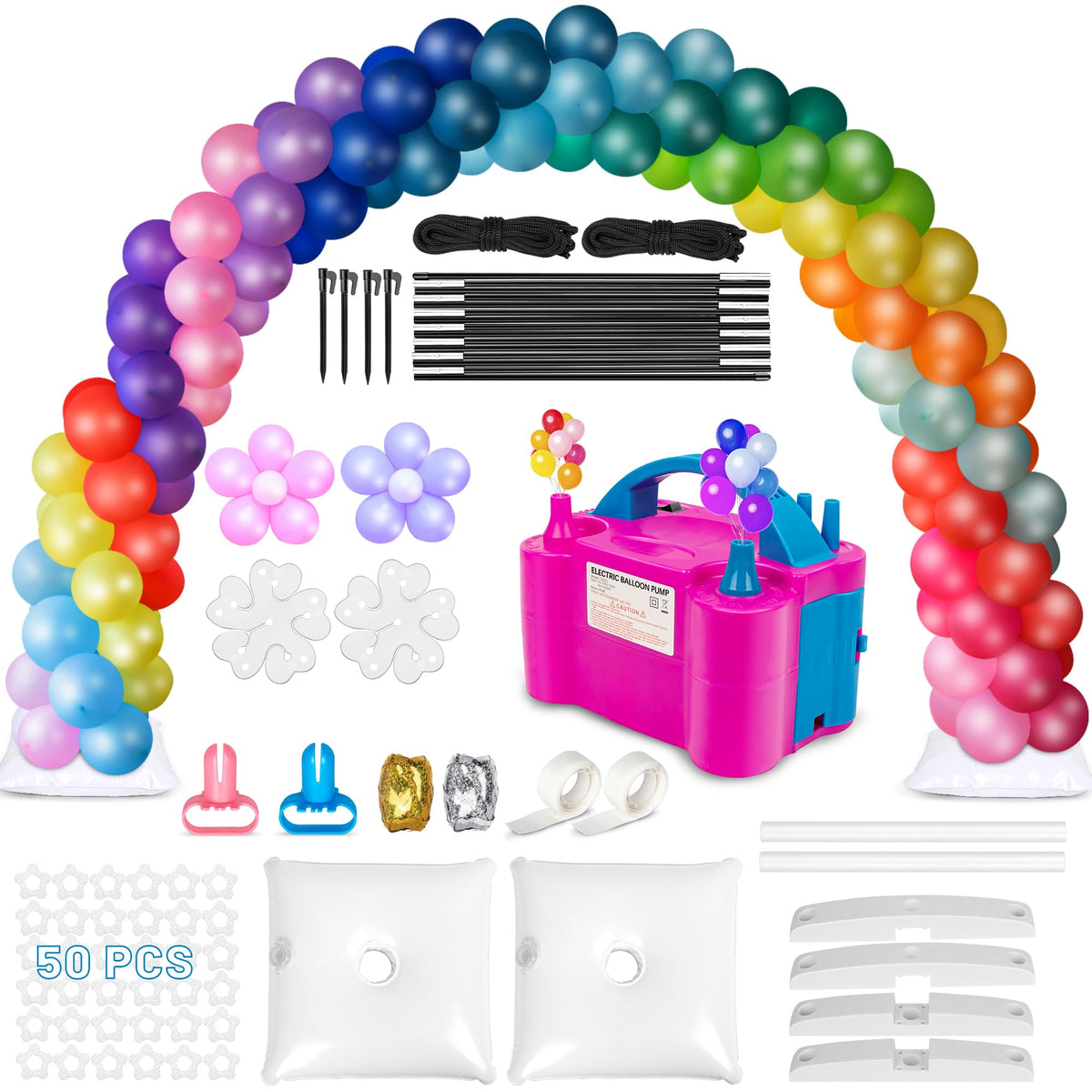 Toosci balloon arch kit pump and accessories for quick on-site setup.