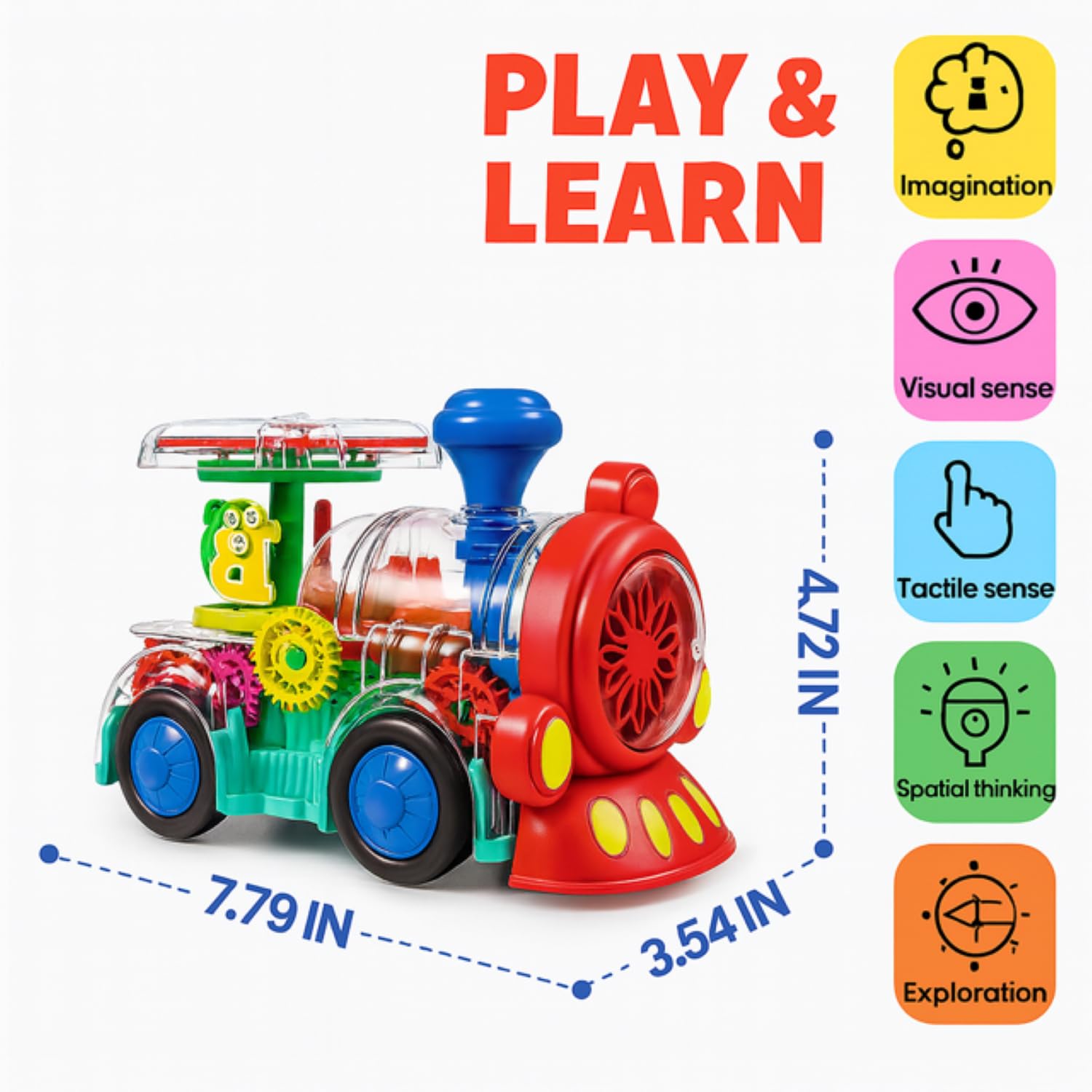 Tooty Toy 360-degree rotation keeps toddlers entertained during exploration time.