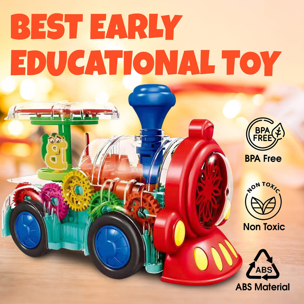 Tooty Toy Musical Train with rotating gears offers engaging learning through sound and motion.
