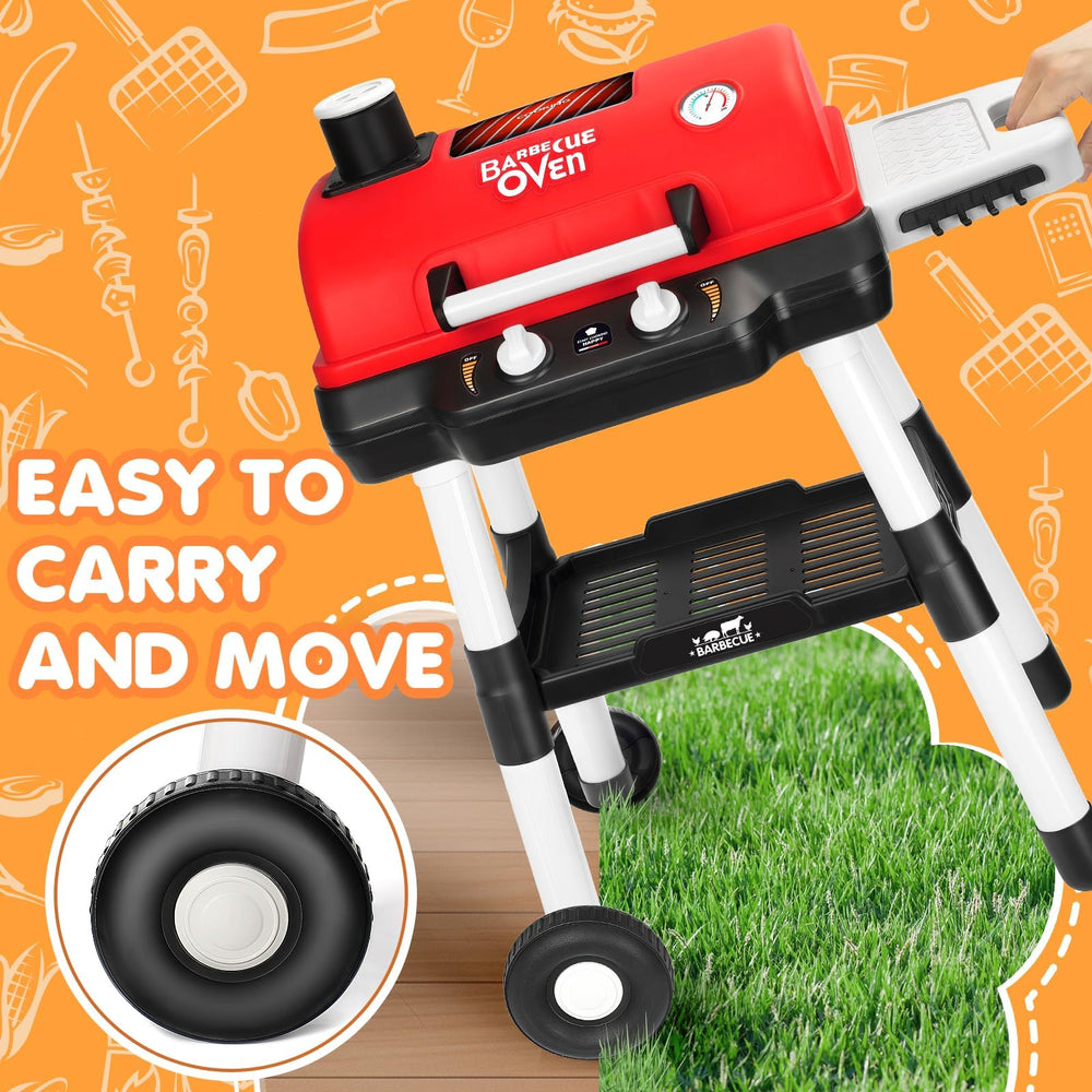 TooyBing grill features ignition knob and glowing coals for authentic feeling.