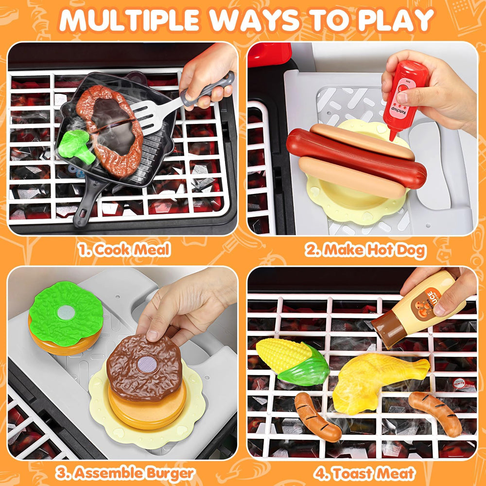 TooyBing kitchen toy delivers sizzling sounds and safe water vapor smoke.
