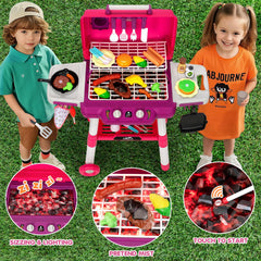 TooyBing Kids BBQ Grill Playset with smoke sound for realistic ambiance safely