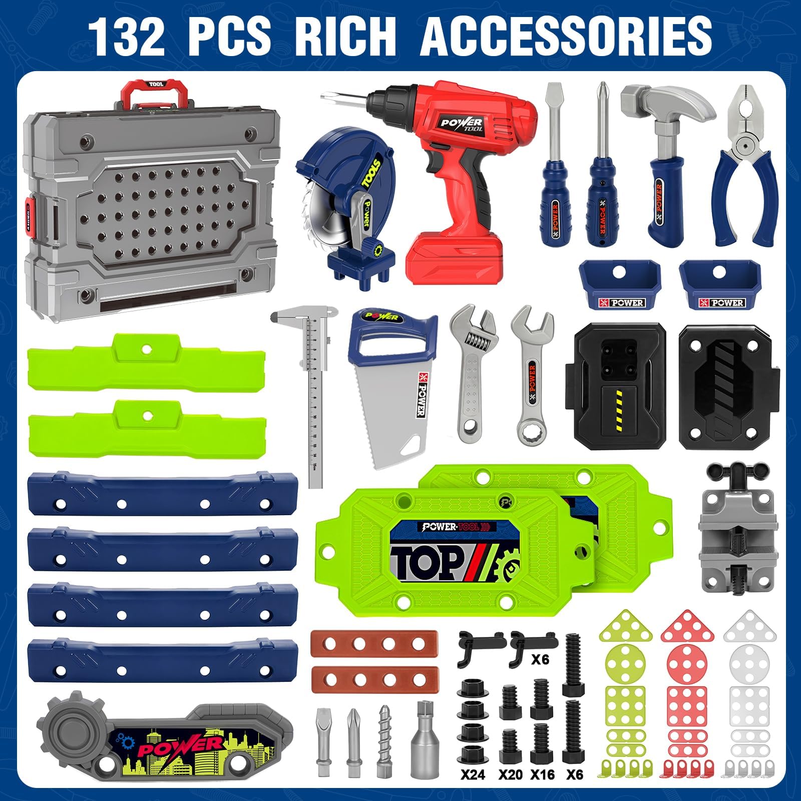 TooyBing toolbox-storage design makes cleanup and transport easy