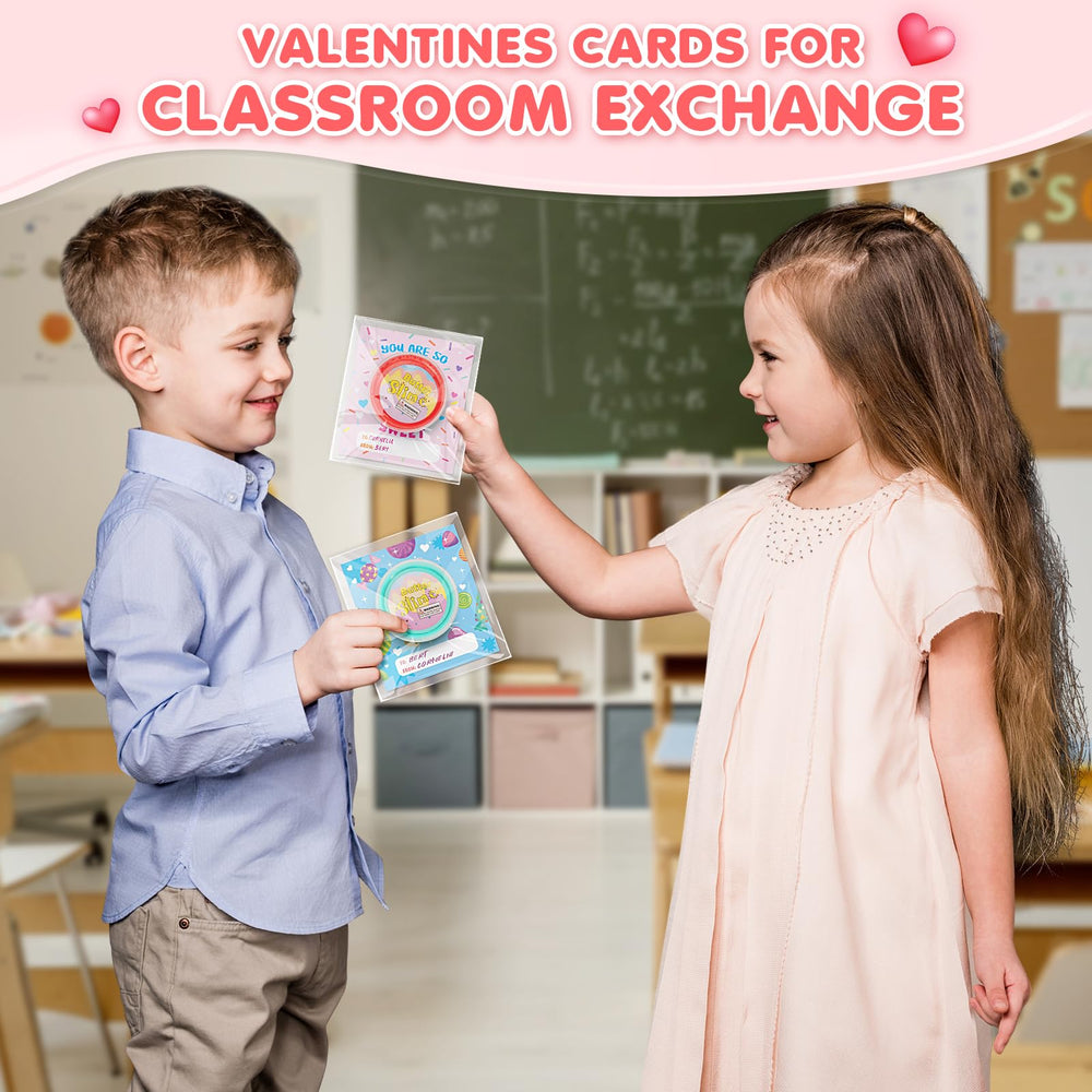 TooyBing cards and slime suit Valentine giveaways for kids' celebrations.