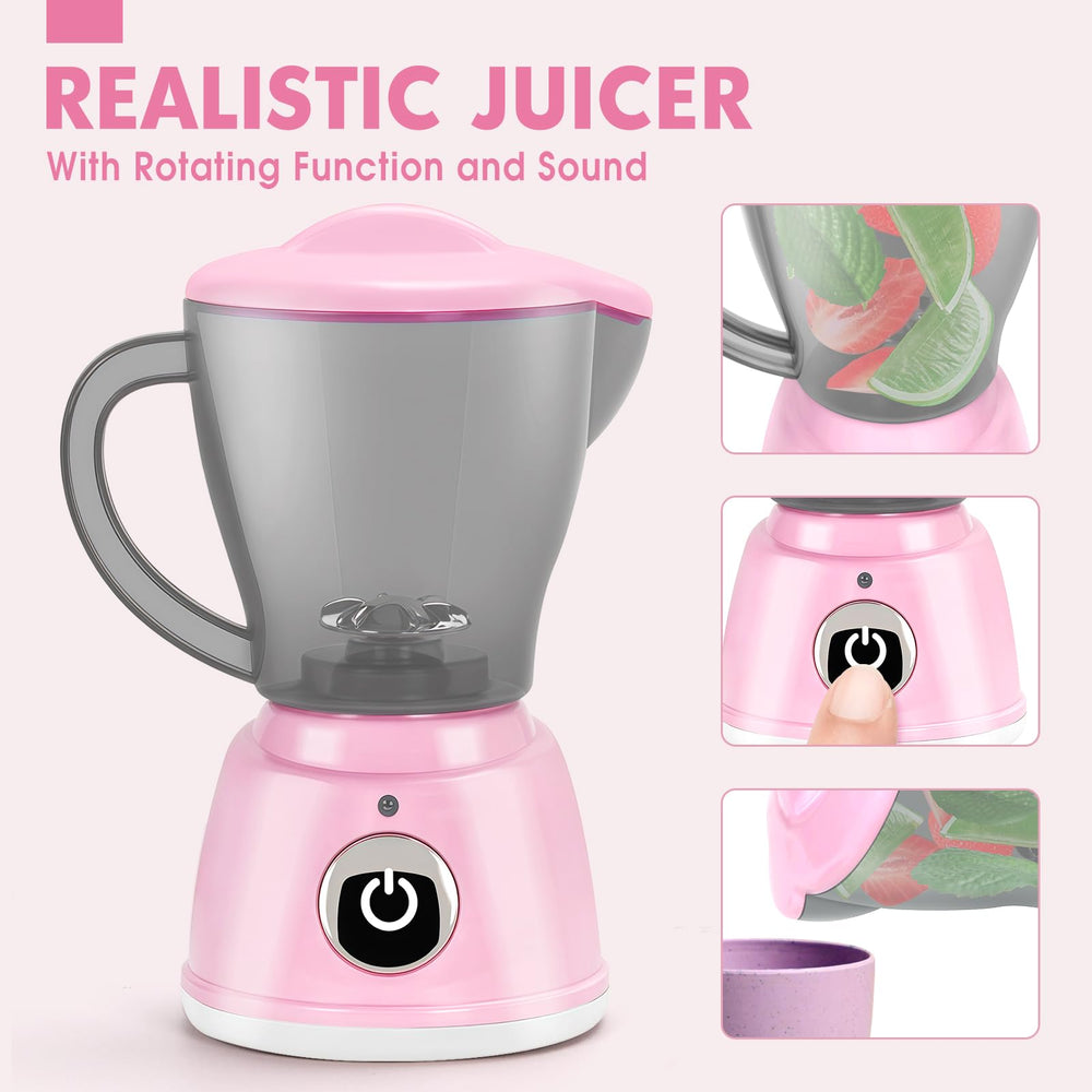 TooyBing pink juicer toy spins fruit into juice for playtime