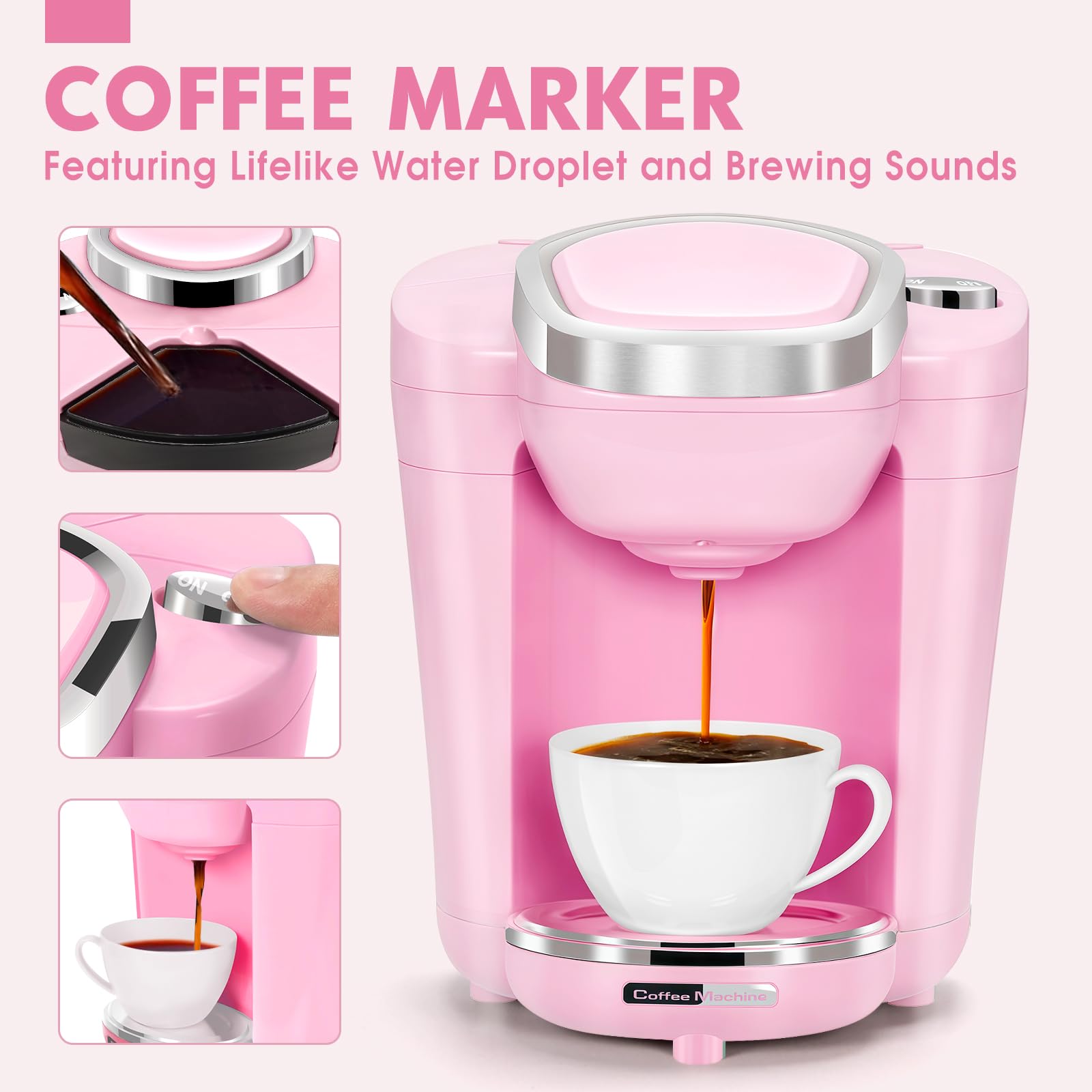 TooyBing pink play kitchen mixer toy with rotating blades inspires cooking play
