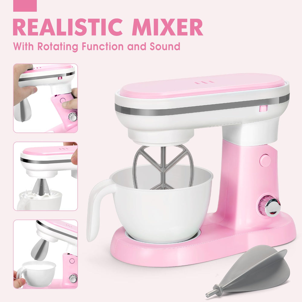 TooyBing pink toaster toy with timer pops toast for pretend breakfast