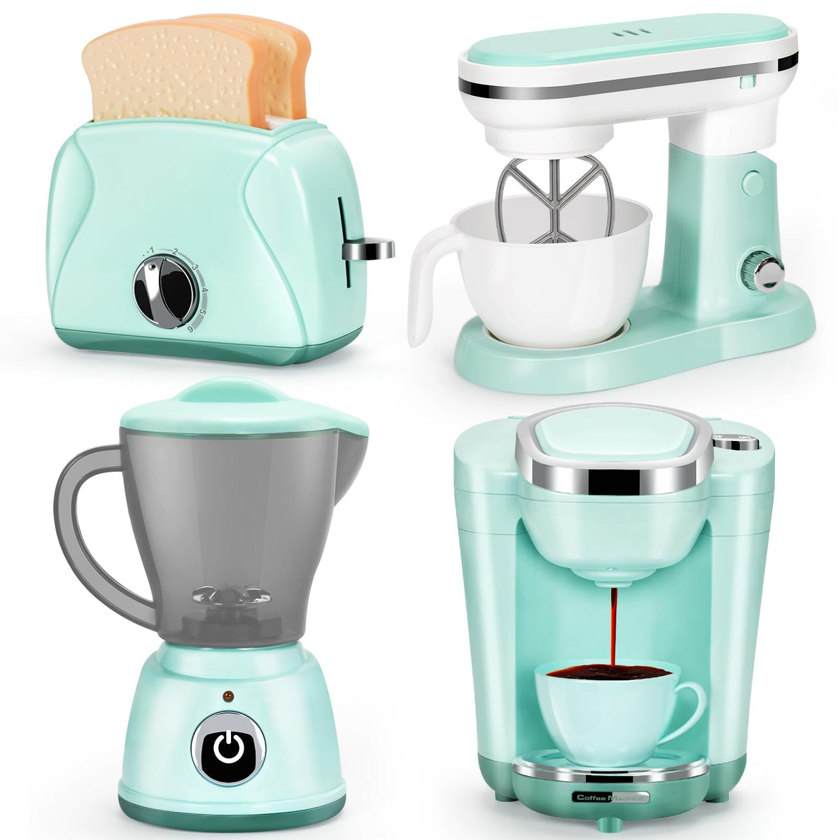 TooyBing coffee maker playset with sound for realistic pretend play and storytelling.