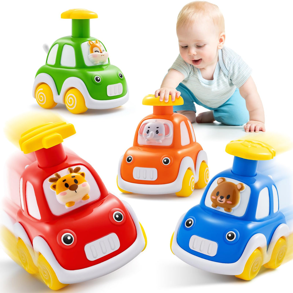 TooyBing press and go elephant driver toy with bright colors aiding early sensory exploration