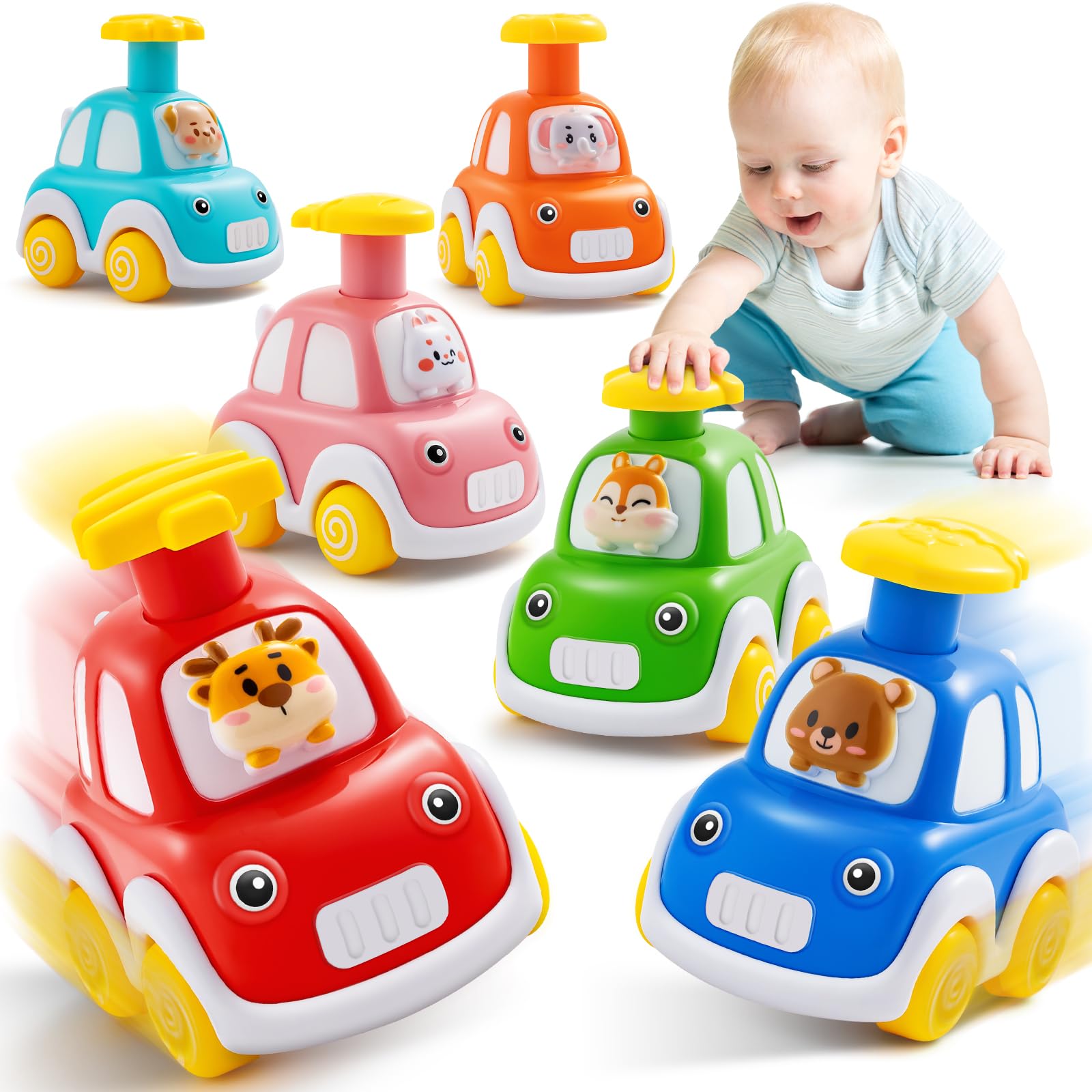 TooyBing elephant driver car with color buttons promotes fine motor play