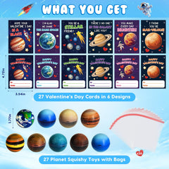TooyBing valentines cards space-themed with messages for classmates