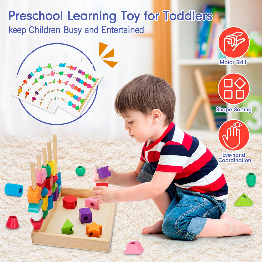TooyBing wooden stick aids easy threading for little hands