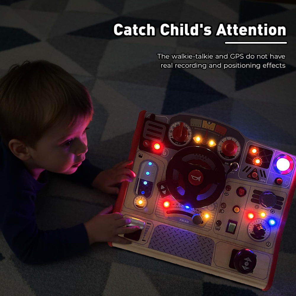 Top Bright busy board turn signal click for satisfying sensory feedback.