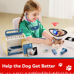 Blue TOP BRIGHT doctor costume and accessories support interactive role play.