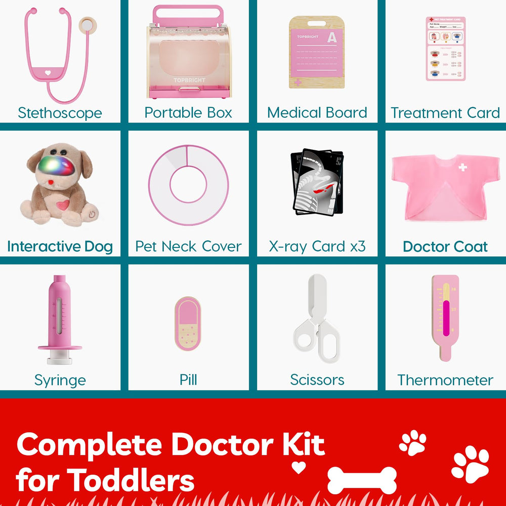 Top Bright Doctor Kit diagnostic cards guide kids through pretend checks