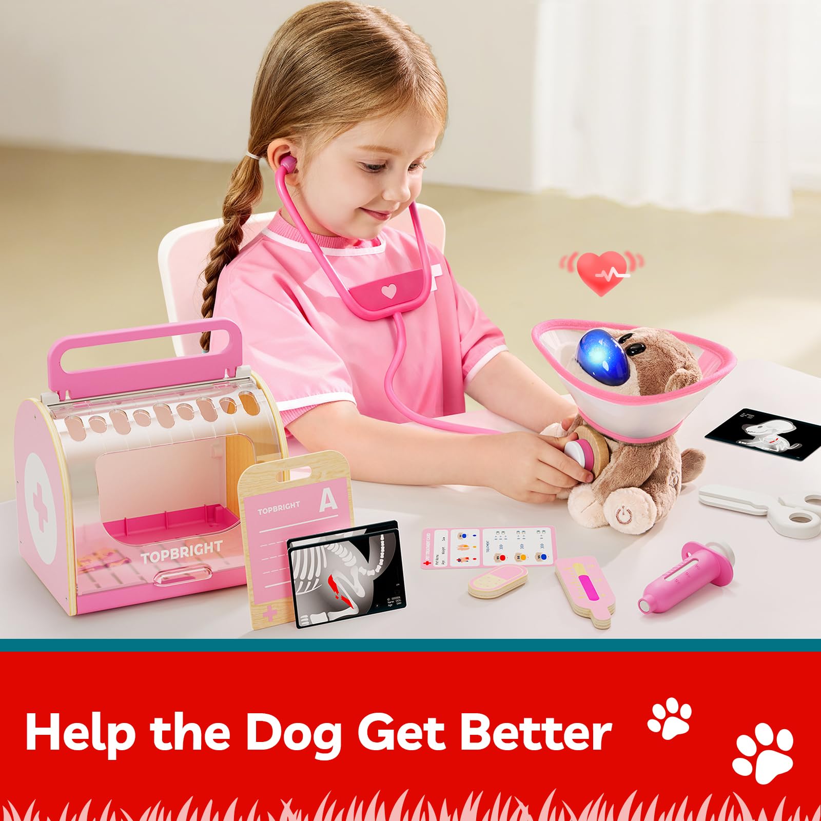 Top Bright Doctor Kit puppy with diagnostic signals for learning symptoms
