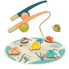 Top Bright fishing toy with two poles for cooperative play and early coordination