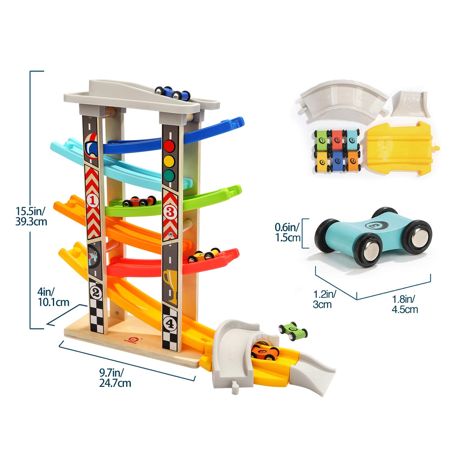 TOP BRIGHT versatile racing set supports indoor and outdoor imaginative play