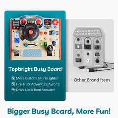Top Bright Busy Board large surface area enabling multiple features to be explored