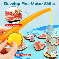 TOP BRIGHT fish puzzle board fosters cooperative play and turn-taking.